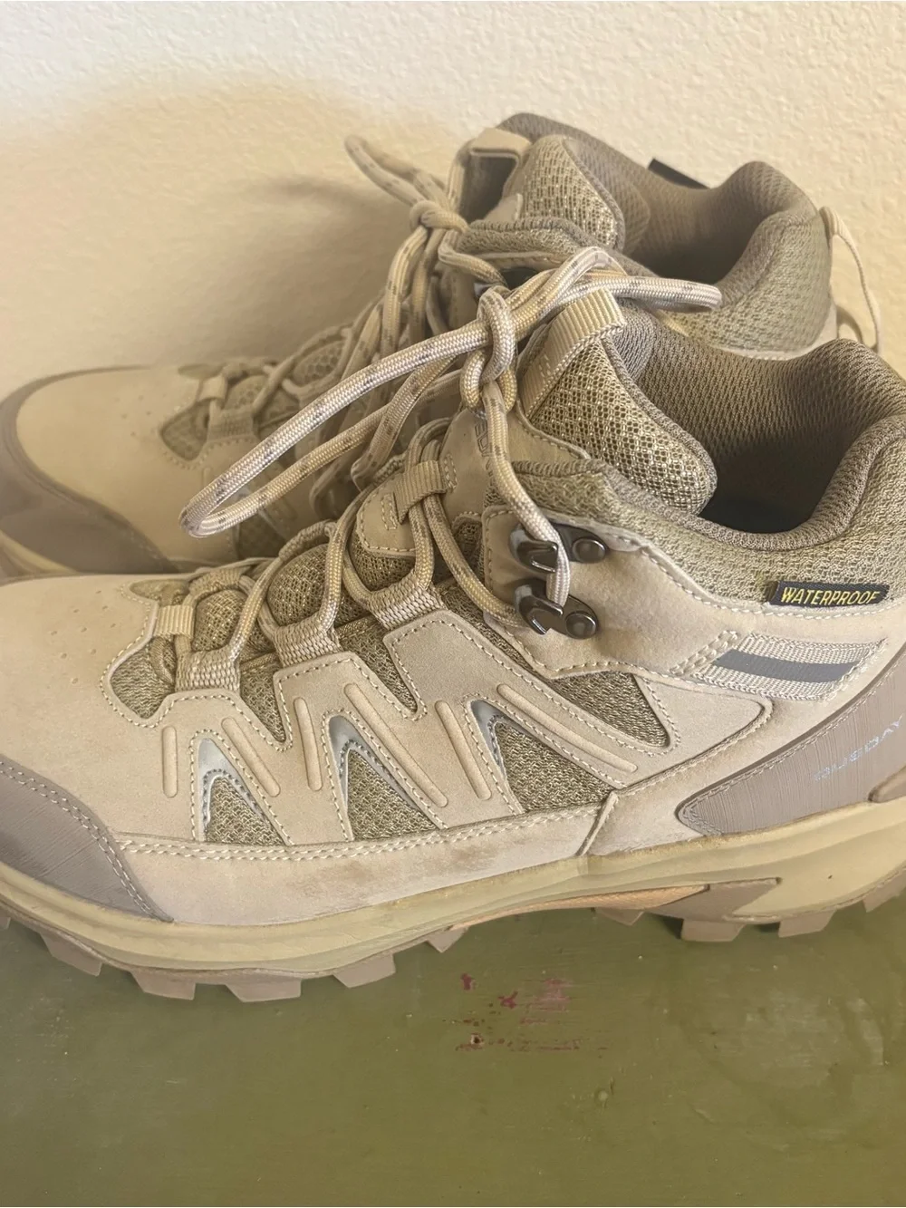 Womens Waterproof Hiking Boots- Beige/Taupe